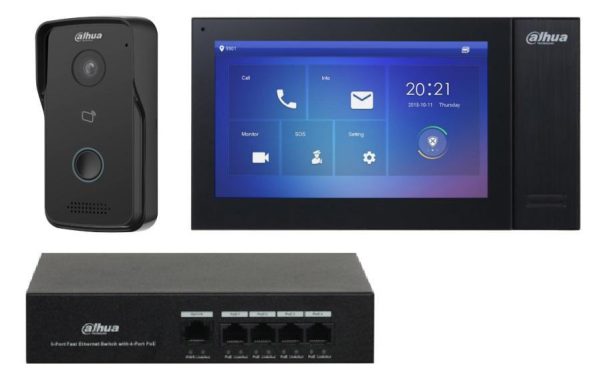 Kit videinterfon TCP/IP cu control acces