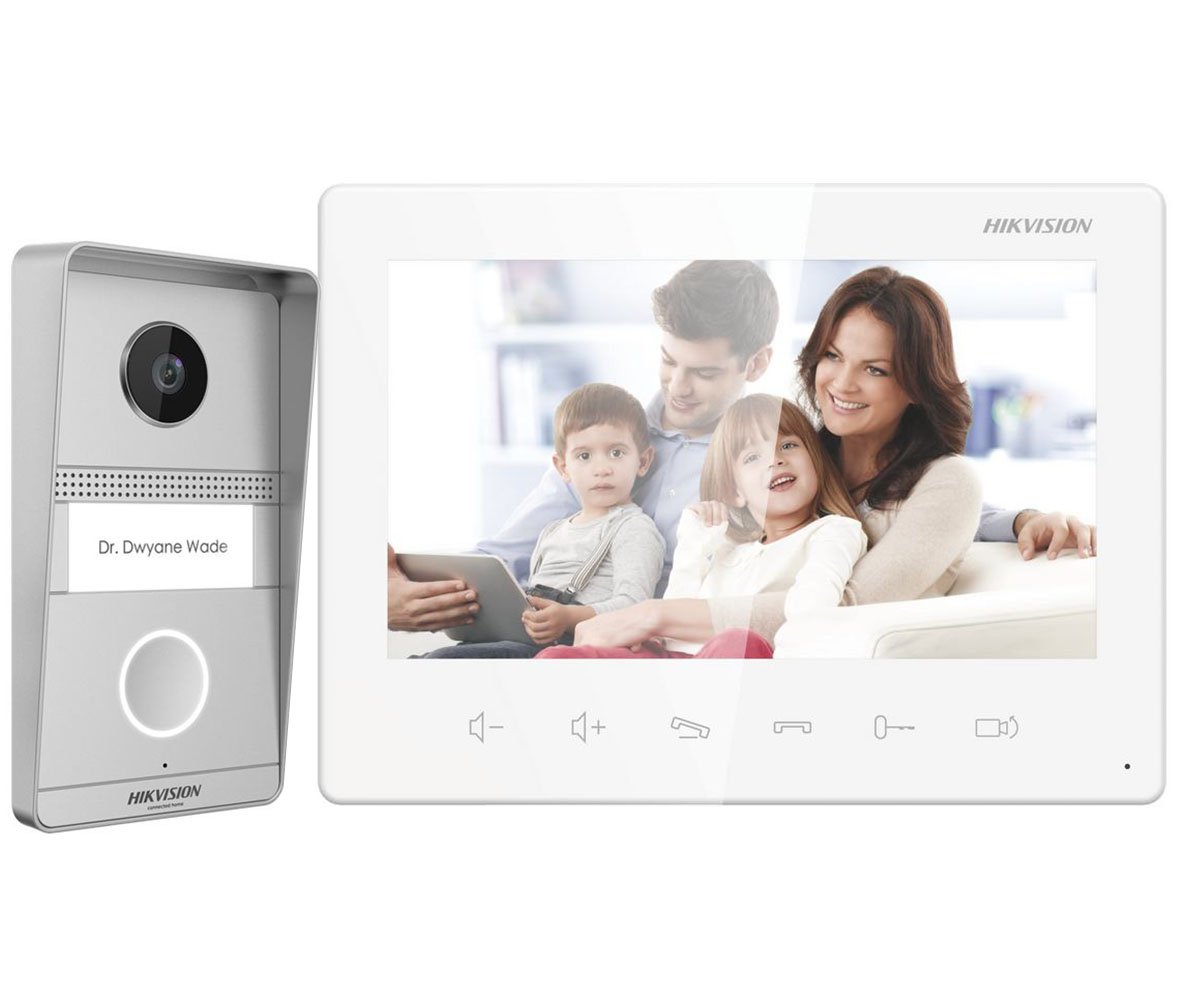 Kit videointerfon Hikvision, 2 fire, montaj aplicat, DS-KIS101-P/S. Fiabilitate si performanță 1 Kit videointerfon Hikvision