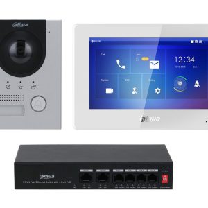 Kit videointerfon IP si switch PoE