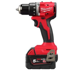 Masina de gaurit Milwaukee M18 BLDDRC-502C, mandrina 13mm, motor fara perii, cuplu 60.5 Nm, cu doi acumulatori M18, 4933492835. Fiabilitate si performanță