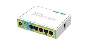 Mikrotik hEX PoE Lite RB750UPr2, Router Ethernet 5 porturi PoE pasive18-30V. Fiabilitate si performanță