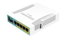 Mikrotik hEX Poe, RB960PGS, Router Ethernet 4 porturi PoE  pasive 12-57V. Fiabilitate si performanță
