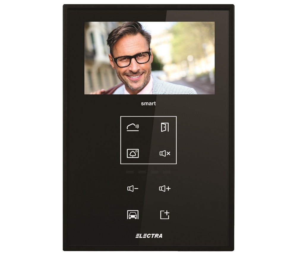Monitor videointerfon de interior, 4.3 inch, Smart LCD color, taste touch, negru, montaj aparent, IP 31, Electra VTM.4S083.ELBTL. Fiabilitate si performanță 1 Monitor videointerfon de interior