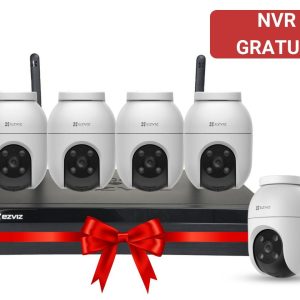 PROMO: Kit supraveghere Wireless cu 5 camere rotative Ezviz + NVR GRATUIT