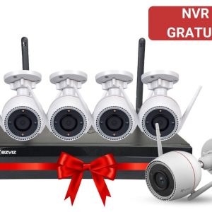 PROMO: Kit supraveghere wireless cu NVR GRATUIT cu 8 canale si 5 camere IP Wi-Fi EZVIZ 3K