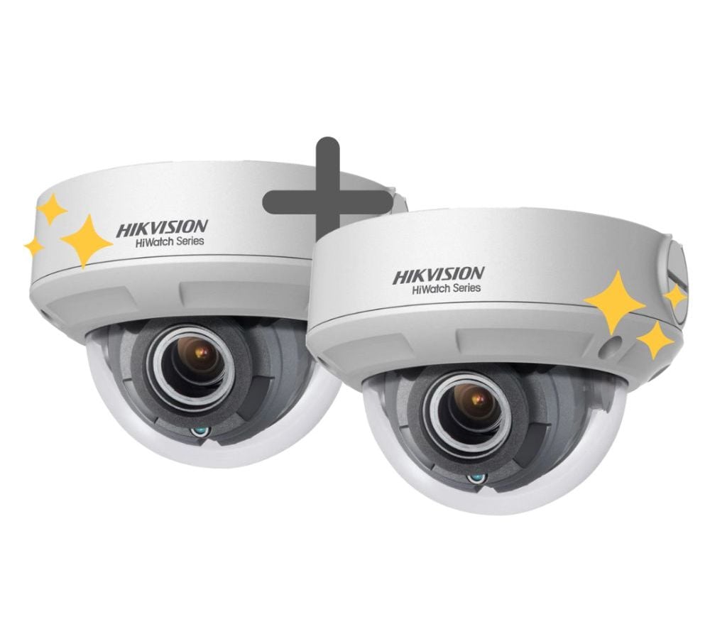 Pachet 2 camere Dome IP, 4MP, lentila varifocala 2.8-12mm, IR 30m, HiWatch HWI-D640H-Z(2.8-12mm)CX2. Fiabilitate si performanță 1 Pachet 2 camere Dome IP
