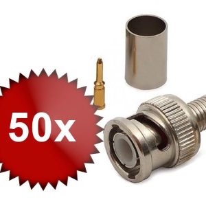 Pachet 50 x Mufa BNC Tata sertizabila RG59