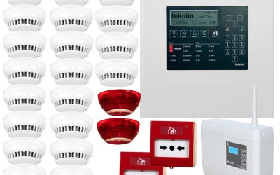 Articole 12 Pachet sistem de detectie incendiu Teknim, Wireless, 20 senzori