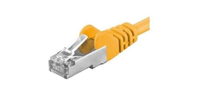 Patchcord SFTP RJ45-RJ45 CAT6A, AWG26, lungime 1m, galben, PREMIUMCORD SFTP-6A-1-Y. Fiabilitate si performanță 1 Patchcord SFTP RJ45-RJ45 CAT6A