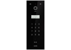 Post exterior videointerfon pentru blocuri, 255 apartamente, card RFID, negru, aparent, IP44, protectie ploaie, Electra Touch Line VPE.0BSC3.ELBTL. Fiabilitate si performanță