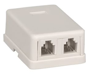 Priza Dubla RJ11 Telefonica LanKATT - Fiabilitate si Performanta 1 Priza dubla RJ11 telefonica, LanKATT Priza2-RJ11, montaj aparent. Fiabilitate si performanță