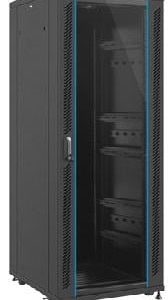 Rack de podea 19 inchi 27U 600x600 usa frontala sticla