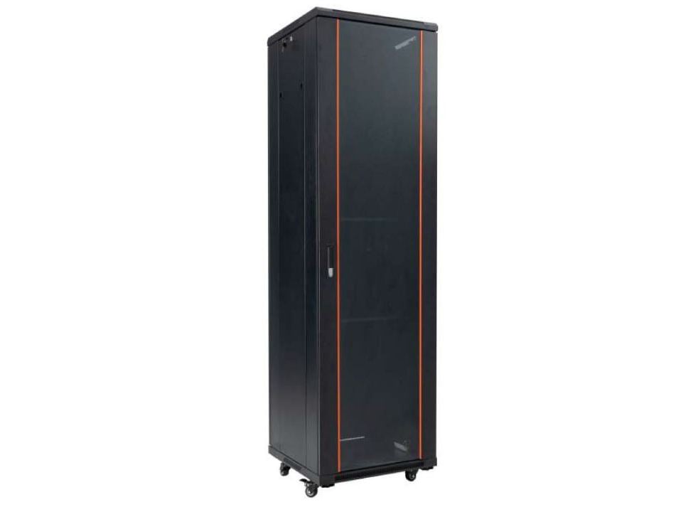 Rack de podea 32U, 600x 600, 19 inch, capacitate 800kg, sticla securizata, panouri laterale mobile, Safer SAF-NC-6632. Fiabilitate si performanță 1 Rack de podea 32U
