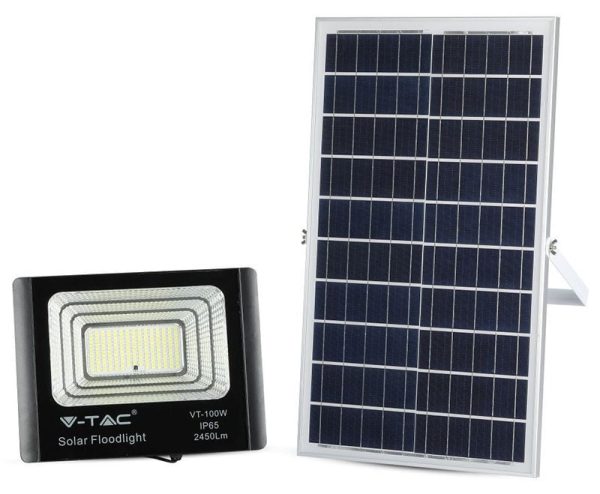 Reflector LED cu panou solar, 35W, 6000K, 2450lm, baterie de 15000mAh, V-Tac SKU-94012. Fiabilitate si performanță – ofertă, preț și specificații