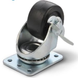 Roata montaj cu frana pentru rack metalic de podea