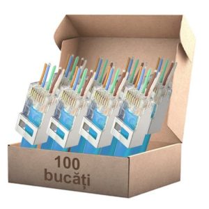 Set 100 mufe ecranate RJ45 CAT6A