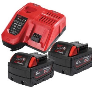 Set 2 acumulatori 5.0Ah si incarcator rapid Milwaukee M18 NRGCR-502