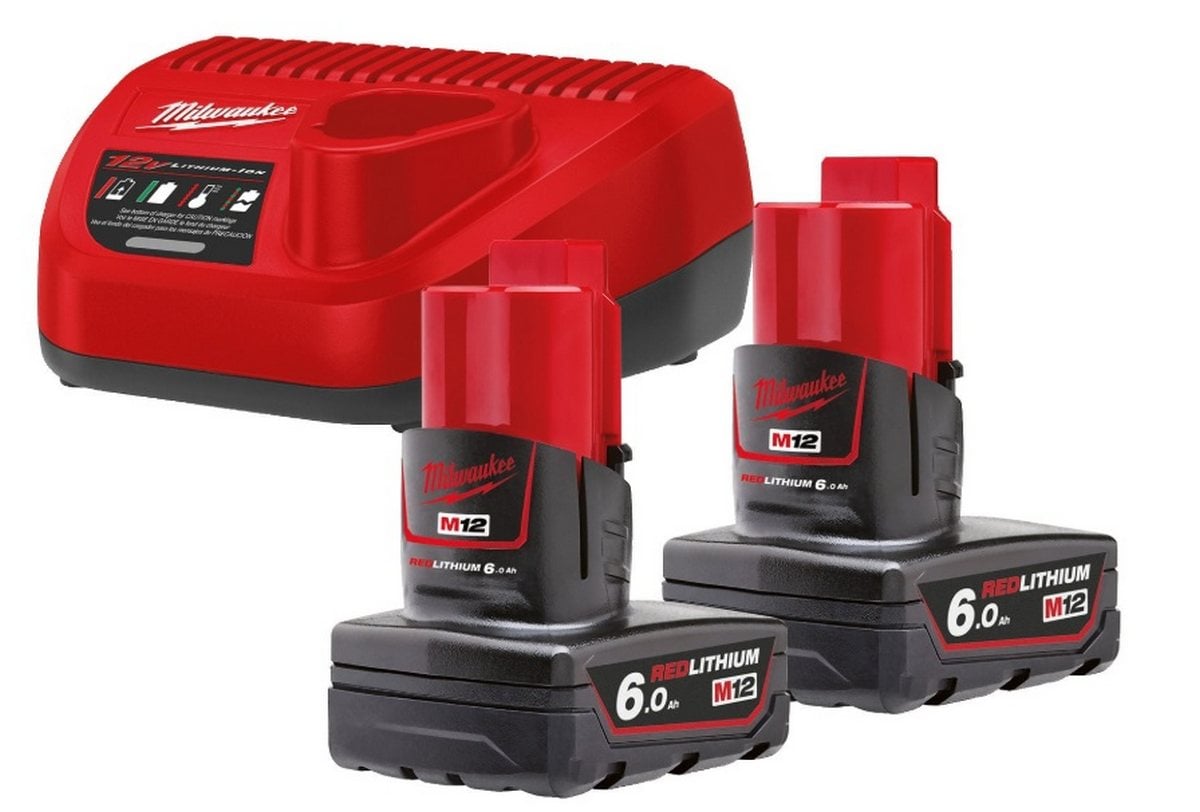Set 2 acumulatori 6.0Ah Li-Ion si incarcator Milwaukee M12 NRG-602, 4933451903. Fiabilitate si performanță 1 Set 2 acumulatori 6.0Ah Li-Ion si incarcator Milwaukee M12 NRG-602