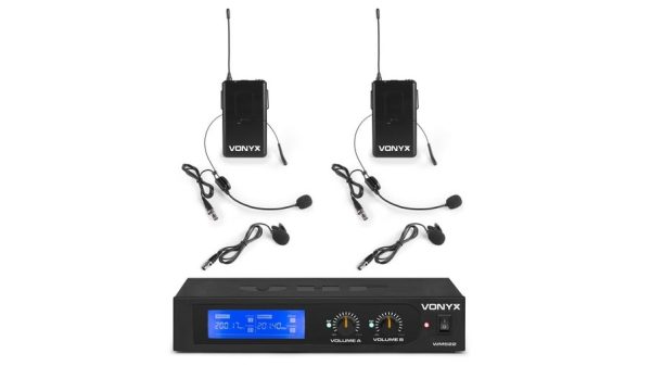 Set 2 microfoane si lavaliera VHF
