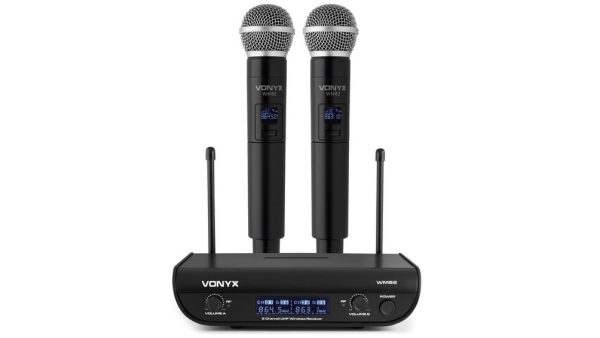 Set 2 microfoane wireless si receptor UHF
