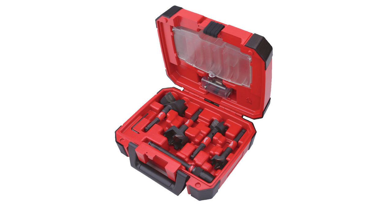 Set 5 burghie pentru freza Milwaukee, lame Switchblade, diametru 35-65mm, prelungitor Quik-Lok 140mm, 4932479503. Fiabilitate si performanță 1 Set 5 burghie pentru freza Milwaukee