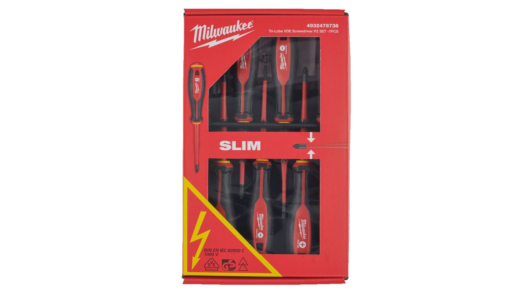 Set 7 surubelnite Milwaukee Tri-Lobe VDE PH, 4932478738. Fiabilitate si performanță 1 Set 7 surubelnite Milwaukee Tri-Lobe VDE PH