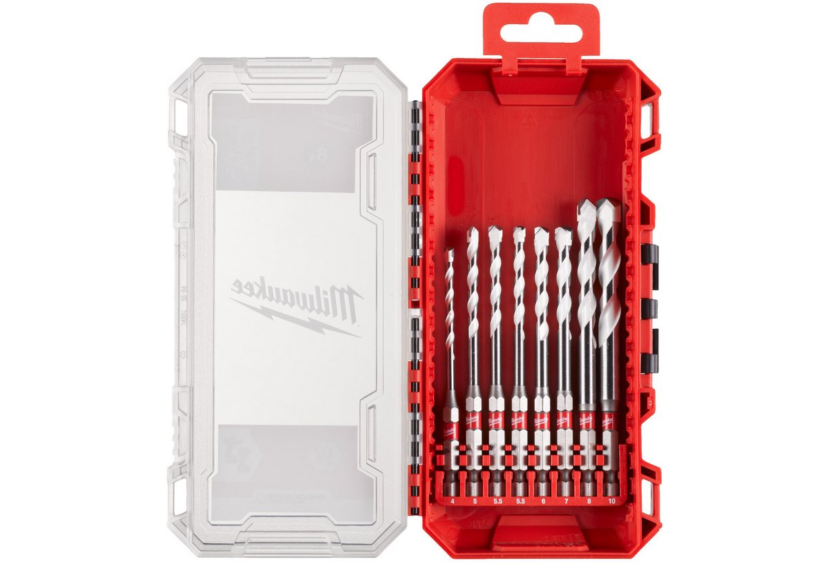 Set 8 burghie Milwaukee Gen 2 multimaterial cu coada hex, cutie depozitare, 4932493872. Fiabilitate si performanță 1 Set 8 burghie Milwaukee Gen 2 multimaterial cu coada hex
