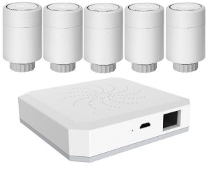 Set SMART HEAT Safer, termostat si electrovalva pentru 5 radiatoare, comunicare Zigbee prin Tuya APP. Fiabilitate si performanță