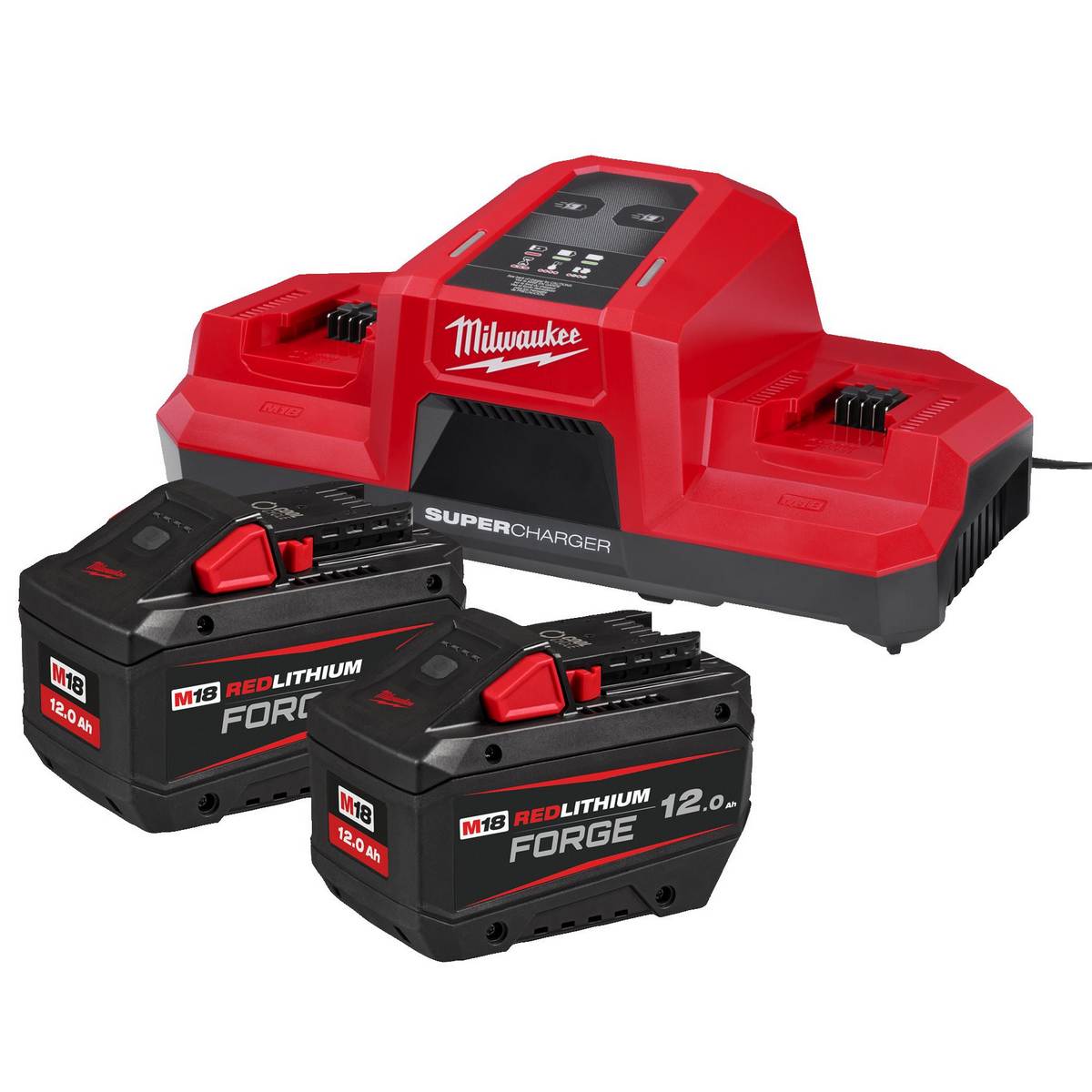 Set acumulatori Milwaukee FORGE Li-Ion 18V, model M18 FORGENRG-122DBSC, 4933498614. Fiabilitate si performanță 1 Set acumulatori Milwaukee FORGE Li-Ion 18V