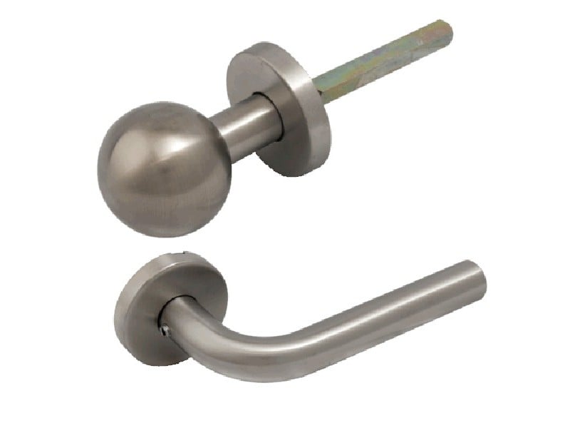 Set manere cu clanta tubulara si buton fix drept, ax 90, rozete rotunde, YH-D90R. Fiabilitate si performanță 1 Set manere cu clanta tubulara si buton fix drept