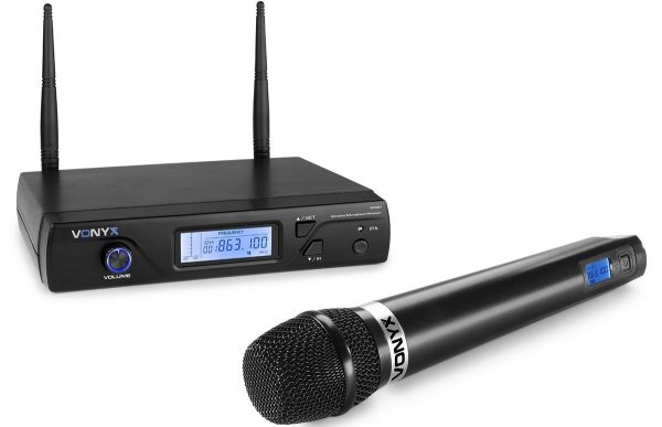 Set receptor UHF 16 canale si microfon wireless Vonyx WM61