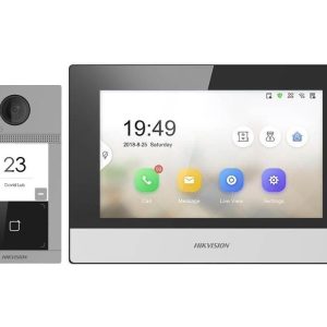Set videointerfon Hikvision TCP/IP cu monitor 7 inch wireless KITVHIKIP-BL