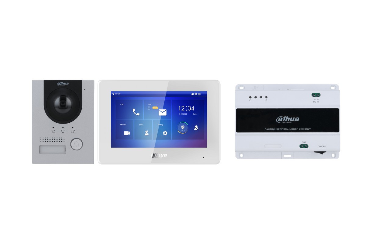 Set videointerfon IP, Dahua, Full HD 2 MP, 7 inch, Iluminator IR, MicroSD, PoE, Indice protectie IK07 si IP65, KTD01-S2(F). Fiabilitate si performanță 1 Set videointerfon IP