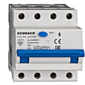 Siguranta automata 3+N, 6kA, C32A, 30mA, tip A, AK667832 Schrack. Fiabilitate si performanță – ofertă, preț și specificații