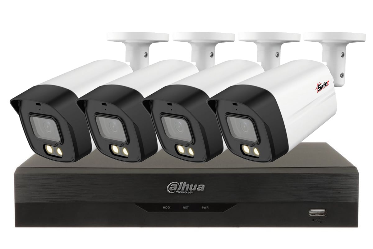 Sistem 4 camere exterior Iluminare duala 40m, Lentila 2.8 mm, Audio, DVR 4 canale Dahua KITSAF-4X-5MP28IL40. Fiabilitate si performanță 1 Sistem 4 camere exterior Iluminare duala 40m