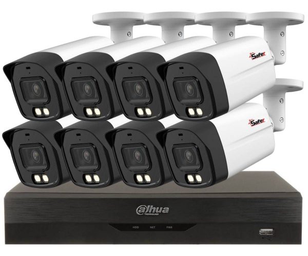 Sistem 8 camere exterior Iluminare duala 40m