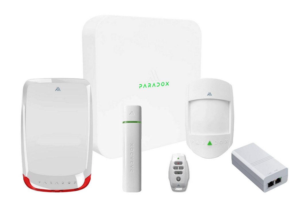 Sistem alarma wireless de exterior Paradox KIT M2, 100 zone, 868MHz, centrala hibrida, detector PIR, contact magnetic, sirena, injector, telecomanda. Fiabilitate si performanță 1 Sistem alarma wireless de exterior Paradox KIT M2