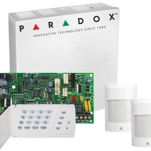 Sistem de alarma 2 zone Paradox SP4000 cu tastatura LED si 2 detectori PIR
