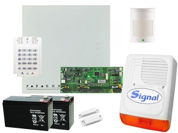 Sistem de alarma Paradox SP 5500 cu 5 zone si sirena de exterior KIT S5 EXT