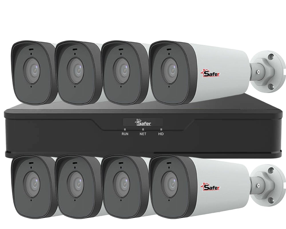 Sistem de supraveghere exterior, 8 camere de 5MP cu alimentare PoE, IR 80m, 4mm, microfon, Safer KITSAF8FHDE. Fiabilitate si performanță 1 Sistem de supraveghere exterior
