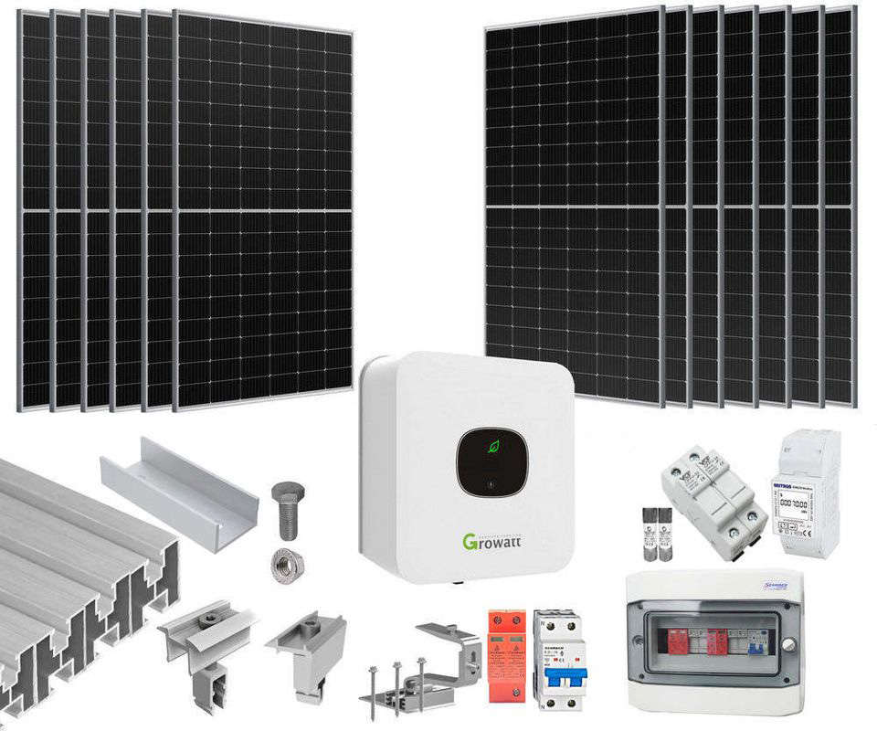 Sistem fotovoltaic ON-GRID 5KW, monofazat, montaj pe acoperis din tigla, KIT5KW-MONO-GR-380. Fiabilitate si performanță 1 Sistem fotovoltaic ON-GRID 5KW