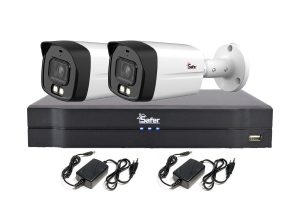 Sistem supraveghere 2 camere exterior 5 MP, LED alb 40m + DVR 4 canale, Safer DH-2E52-AA. Fiabilitate si performanță