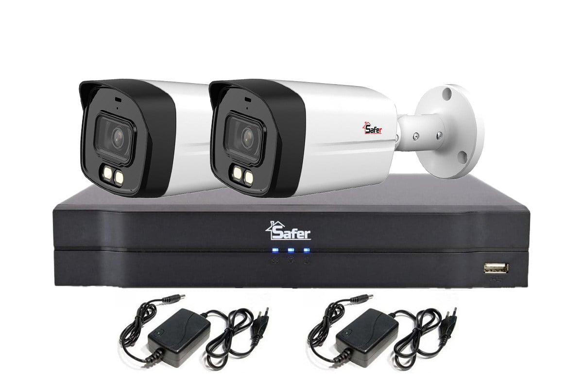 Sistem supraveghere 2 camere exterior 5 MP, LED alb 40m + DVR 4 canale, Safer DH-2E52-AA. Fiabilitate si performanță 1 Sistem supraveghere 2 camere exterior 5 MP, LED alb 40m + DVR 4 canale, Safer DH-2E52-AA. Fiabilitate si performanță – ofertă, preț și specificații