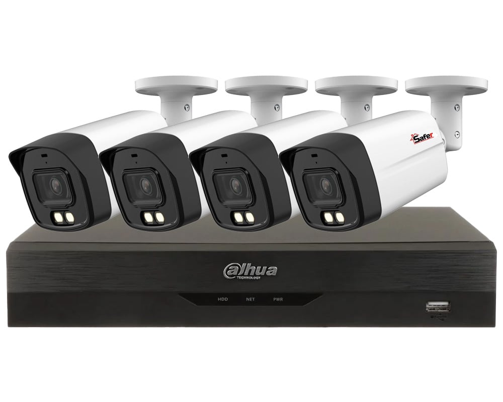 Sistem supraveghere 4 camere exterior 5MP Iluminare duala LED si IR 40m, Audio, DVR cu functii AI, Dahua KIT4CAM2KDH. Fiabilitate si performanță 1 Sistem supraveghere 4 camere exterior 5MP Iluminare duala LED si IR 40m