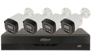 Sistem supraveghere 4 camere exterior Full Color 5MP + DVR cu AI, Dahua, DAH-4X5MLED. Fiabilitate si performanță