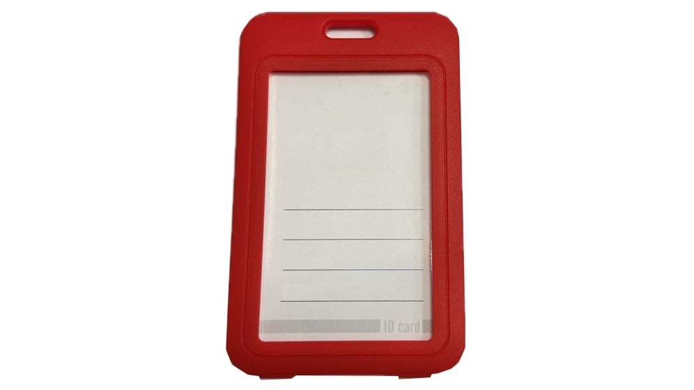 Suport pentru ecuson CH-001V-R, material PVC, prindere verticala, rosu. Fiabilitate si performanță 1 Suport pentru ecuson CH-001V-R