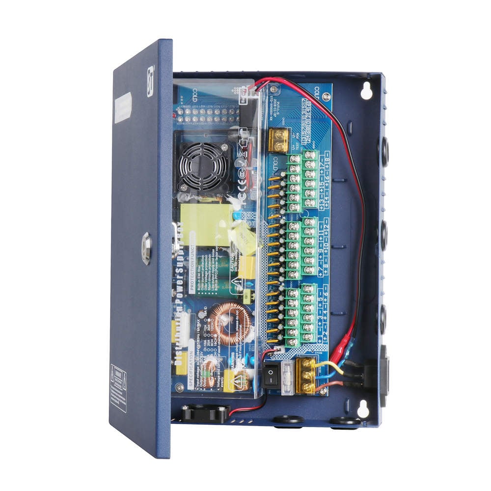 Sursa de alimentare 30A, 12V, 18 iesiri protejate, Back-up, carcasa metalica SAF-XZU350-12-18. Fiabilitate si performanță 1 Sursa de alimentare 30A