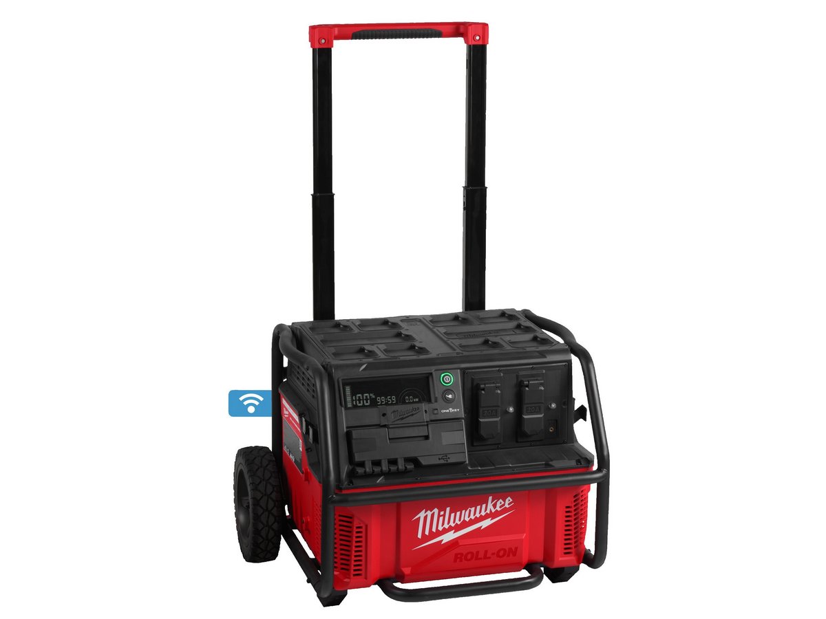 Sursa de alimentare Roll-on Milwaukee, 7200/3600W, 2.5kWh, unda sinusoidala pura, 3 prize, USB-A, USB-C, tehnologie One Key, IP54, 4933492133. Fiabilitate si performanță 1 Sursa de alimentare Roll-on Milwaukee