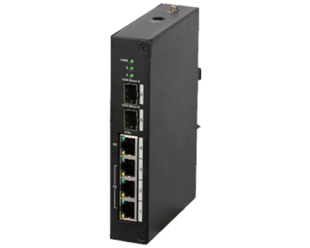 Switch 4 porturi PoE + 2 porturi SFP, XS-SW0604-96-DIN-HIPOE. Fiabilitate si performanță 1 Switch 4 porturi PoE + 2 porturi SFP