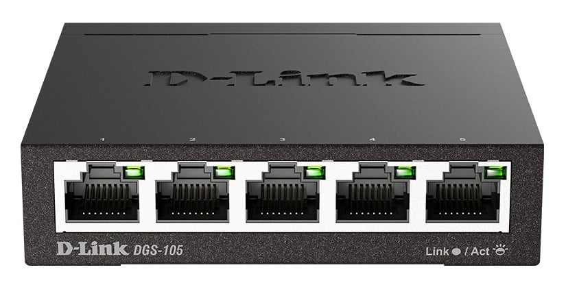 Switch 5 porturi Gigabit, 5V, 1A, Plug and Play, fara managament, D-LINK DGS-105. Fiabilitate si performanță 1 Switch 5 porturi Gigabit